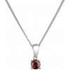 Strieborný náhrdelník s pravým minerálnym kameňom červený 12078.3 garnet