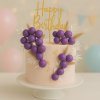 Party Dekoračné zápichy na tortu - gule matné fialové, sada 20 kusov