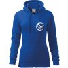 Volejbal lopta prso - Mikina dámska trendy zipper s kapucňou - XL ( Kráľovská modrá )
