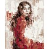 Diamondi Diamantové maľovanie - MLADÁ ŽENA V ČERVENÝCH ŠATÁCH Rámovanie: vypnuté plátno na rám, Rozmer: 40x50 cm