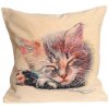 Matějovský Obliečka Gobelínová na vankúš Cat Bavlna/ Polyester/ Akryl 45/45 45x45 zvieratá čierna, hnedá