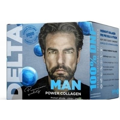 Delta Man Power Collagen prášok na prípravu nápoja, rozpustný kolagén, príchuť jahoda citrón 240 g