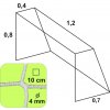 KOSIKSIETE Futbal.sieť 1,2x0,8x0,4x0,7/10/4mm biela