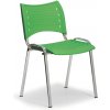 Plastová stolička SMART, chrómované nohy, zelená