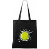 Tenisová loptička v triku - Taška bavlnená - 42 x 38 cm ( Čierna )