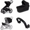 Mestský kočík Thule Urban Glide 4-wheel Black + Korbička Bassinet Black SET 4v1