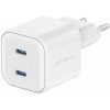 Swissten síťový adaptér gan 2x usb-c 20w power delivery bílý 22070500