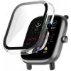 Ochranné puzdro + sklo pre Xiaomi Amazfit Bip U / Bip U Pro / Pop / Pop Pro transparentné s čiernym rámikom