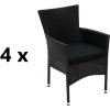 VerDesign 4 x BALI záhradné ratanové kreslo, antracit