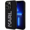 Karl Lagerfeld 3D Rubber Glitter Logo Karl Zadní Kryt pro iPhone 15 Pro Black