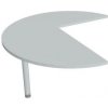 Doplnkový stôl Flex, ľavý, 120x75,5x(80x60) cm, sivá/kov