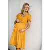 Tehotenské šaty na dojčenie Lovely Midi Dress Mustard SS