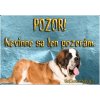 Pozorpes.sk, výstražná tabuľka (Svätobernardský pes Bernardín)