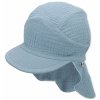 STERNTALER Šiltovka s ochranou krku UV50+ z organ. bavlneného mušelínu svetlá modrá 47cm 9-12m