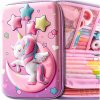 Školský Peračník Jednorožec Rozkladací 3D do školy Ružový 3v1 Organizér