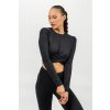 Nebbia Crop top s dlouhým rukávem ELEVATED 468 černý