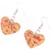 Korkové náušnice v tvare srdca - Kvety