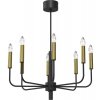 Luminex | Luster na lanku AKASYA 8xE14/15W/230V čierna/zlatá | LU4280