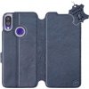 Flip puzdro na mobil Xiaomi Redmi Note 7 – Modré - kožené – Blue Leather 5903226830138