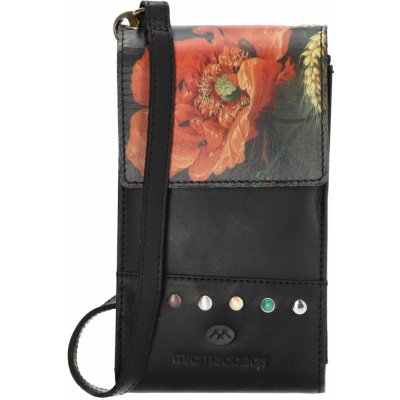 Micmacbags Masterpiece dámska kožená crossbody taška na mobil čierna