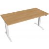 Hobis Pracovný stôl Motion, ZO, 3S, 160x61 - 128x80 cm, dub/biela