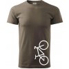 Bicykel na výšku - Klasické pánske tričko vyššej gramáže - XS ( Army )