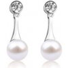 Tiniana Stříbrné naušnice s pravou říční perlou Bodil