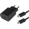 SIEŤOVÁ NABÍJAČKA USB-C TYPE-C 3A ČIERNA pre SAMSUNG EP-TA800 + DG977 SUPER RÝCHLE NABÍJANIE 32000mA QUI