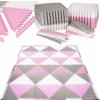 Springos Hubové puzzle 186x186cm 72ks 32x32cm #šedo-ružové