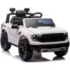 Megacar Ford Ranger Raptor, 2 x 45W, 1 x 10,8 V 3,1Ah, USB, MP3, kolesá z EVA peny, kožené sedadlo, biele (detské elektrické autíčko )