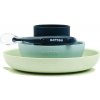 Nattou Set jedálenský silikónový 4 ks zeleno-modrý bez BPA