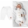 Baby Nellys Pletené nohavice Hand Made Boy biele