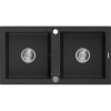 Mexen Mario - drez granitový 82,0x43,6cm, 2-komorový, čierna-strieborná, 6504822000-73