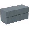 Ideal Standard Finesse Umývadlová skrinka, 120x51x56 cm, 4 zásuvky, Ribbed Matt ashblue E3437UQ