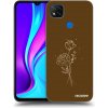 Picasee silikónový prehľadný obal pre Xiaomi Redmi 9C - Brown flowers