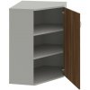 Hobis - Policová skriňa Strong P, 80x115,2x40 cm, orech/sivá - 2 - policová rohová