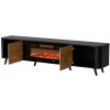 Cama Volare RTV skříňka 200 x 39 x 49 cm černá/ořech + krb