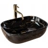 REA - Umývadlo na dosku Belinda Marble Shiny 46,5x33 čierna REA-U8907