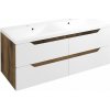 SAPHO - WAVE dvojumývadlová skrinka 119,7x50x47,8cm, biela/dub collingwood WA120-3019