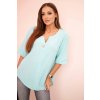 Dámska mušelínová košeľa Delilah s gombíkom tyrkysová