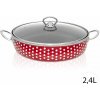 Perfect Home 28161 Smaltovaný kastról s pokrievkou BODKY 2,4L, 30 cm, červená