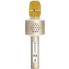 Mikrofón karaoke Bluetooth zlatý na batérie s USB káblom