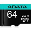 ADATA V30S/micro SDXC/64GB/UHS-I U3 / Class 10/+ Adaptér AUSDX64GUI3V30SA2-RA1