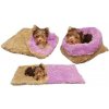 Pelech pre šteniatka/mačiatka - béžová/fialová - DE LUXE