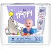 Bella Baby Happy SIze M jednorazové prebaľovacie podložky 40x60 cm 30 ks