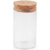 Sklenená fľaštička / dóza s korkom - 4 fľaštičk 2 (47x80 mm) Transparent