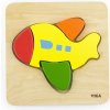 Drevené puzzle pre najmenších Viga Lietadlo, 145 x 145 x 18 mm, Multicolor