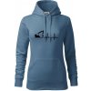 EKG bagr - Mikina dámská Cape s kapucí - M ( Denim )