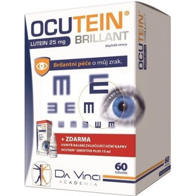 Simply You Ocutein Brillant Luteín 25 mg 60 tob + Ocutein ® Sensitive zvlhčujúce očné kvapky 15 ml ZADARMO