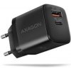 AXAGON ACU-PQ30 Síl nabíjačka do siete 30W, 2x port (USB-A + USB-C), PD3.0/PPS/QC4+/AFC/Apple, čierna